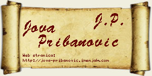 Jova Pribanović vizit kartica